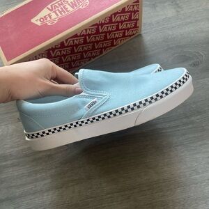 Vans Light Blue Slip-On Sneakers